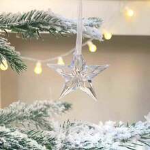 12pcs/6pcs/4pcs/3pcs/2pcs/-Christmas Tree Decoration Crystal Pendant Christmas Ornament - Hanging Acrylic Snowflake And Icicle Christmas Deer Pentagram Angel Ornament With Pendant Christmas Tree New Year's Party Decoration Supplies St. Patrick's Day Easter Valentine's Day Home Decor Christmas Decorations Room Decor Winter - Multicolor - View 5