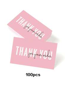 50er Pack rosa Dankeskarten, kleine Geschäftlich Dankeskarten für Thanksgiving, Abschluss, Hochzeit, Babyparty Feiern, Schulbedarf, Schulanfang