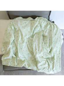 女性用ピーチプリントパジャマセット,2ピース,長袖パンツスーツ,柔らかく快適なパジャマ,家庭用とレジャー用 - KDJ819 ピンクハート - チェックする 5