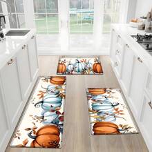 1/2 unidades: alfombra decorativa para la cocina con motivos de calabazas para el Día de Acción de Gracias, alfombra y tapete para la cocina con motivos otoñales, accesorios de cocina antideslizantes, lavables y absorbentes, tapete decorativo, ¡un regalo para las fiestas de Acción de Gracias! - Estilo 9 - Ver 2