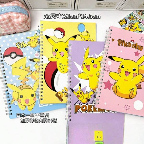 pokemon 1 stuk interessant Pikachu A5 spiraalnotitieboek, Pokémon Cartoon notitieblok, dik oogbeschermend memoboek voor studenten