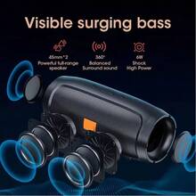 Wireless Atmosphere Speaker - Multi Functional Portable Plug-In Card With Stereo Surround Sound,Compatible With SD Card/USB/AUX, Internet Dual Pairing Function, Supports Phone/Tablet/TV Connection, Suitable For Cars/Cycling/Indoor/Desktop/Party/Beach - Black - View 5