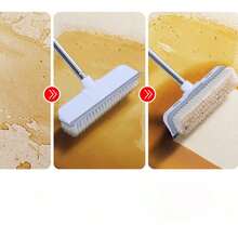 1pc Brush And Scraper In One + Pp And Stainless Steel Rubber Strip + Floor Brush Patio Cleaning Brush Can Brush And Scrape Bathroom Pool Cleaning Brush Different Sizes Available Recommended Wider Brush Head L Stainless Steel Extended Brush Head - White - View 9