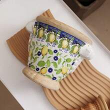 1 szt., 6 cali wysokości, ręcznie robiona doniczka z grubej ceramiki z wzorem cytryny, ręcznie malowana, w stylu vintage, odpowiednia na imprezę, wesele, do salonu