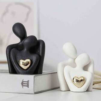 1pc Mini koppelbeeld TV-standaarddecoratie, abstract beeldhouwwerkornament, huisdecoratie, romantisch koppelcadeau voor woonkamer, slaapkamer, kantoor, Valentijnsdag