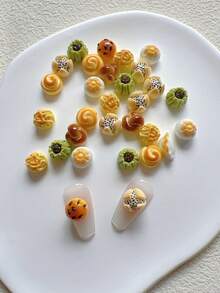 1 Pack 3D Resin Jewelry Decorations, Chinese Steamed Buns, Dumplings, Hamburgers, Bread Resin Accessories