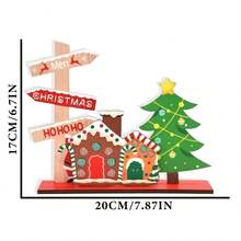 1 pieza Decoración de mesa navideña, Letrero de madera Centropieza de mesa navideña, Decoración de fiesta de Navidad