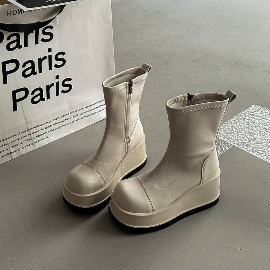 Women Ankle Boots & Booties - Beige - View 1