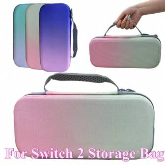 适用于 2 型号 (2025) 的便携式手提箱，硬壳旅行手提包兼容 Switch 2 配件，最多可容纳 10 张游戏卡