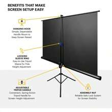 60" Portable Projector Screen With Stand & Lightweight Carry Bag, 16:9 HD Format, 1.1 Gain Anti-Glare Surface, 160° Wide Viewing Angle, Wrinkle-Resistant, Quick Setup, Foldable Tripod, For Home Theater, Outdoor Movies, Presentations, Gaming, Camping