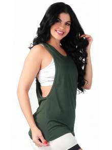 Work Fitness Kit 2 Women's Long Sleeve Tank Top Gym - 白色和綠色 - 查看 2