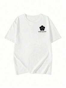200g Cotton T Shirt Women's New Summer Short Sleeve Cotton Girl Pattern Printed Short Sleeve Round Neck Women's Round Neck Top For Couple - trắng - Xem 2