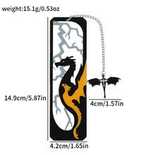 梦幻四翼龙设计亚克力书签，搭配迷人四翼龙吊坠，是情人节、生日、感恩节等节日送给男朋友和读者朋友的理想礼物 - 彩色 - 查看 3