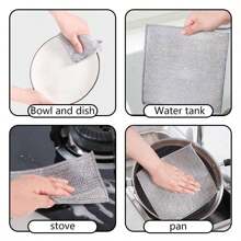 10 pezzi di panno magico per pulizia bifacciale e rinforzato con filo metallico, straccio per pulizia in cucina, piatti e pentole, asciugamani per pulizia, strumenti per la pulizia