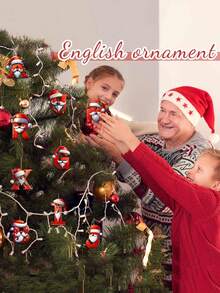 1pc Christmas 26 Alphabet Hanging Decorations - 2D Acrylic Alphabet Tree Hanging Christmas Decorations For Home & Office,Perfect For Holiday Parties & Gifts,Christmas Decrations(Please Remove The Film And Use It,Rope Color Random.)