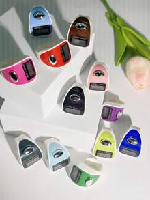 12 قطعة/علبة عداد خواتم إلكتروني، عداد خرز الصلاة العربية الشرقية، تصميم ملون خفيف الوزن، عداد عادي وعداد رؤية ليلية بالإضاءة الخافتة، شاشة عرض رقمية مريحة لعد الصلوات، تتبع التمارين، هدايا المناسبات وغيرها - متعدد الألوان - مشاهدة 12