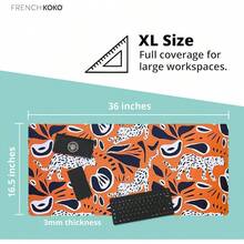 French KOKO Desk, Large Desk Pad Large Mouse Pad Cute Desk Accessories Home Office Essentials XL Desk Desk Pad Keyboard Mouse Desk Pads On Top Of Desks Computer Pink Floral Women Girls - Fashionista - 查看 3