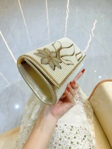 Women's Evening Clutch Rhinestone Clutch Shiny Shoulder Bag Pearl Purse Suitable For Party Wedding Date - 銀色 - 查看 5