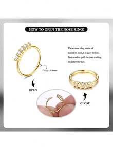 Milacolato 12PCS Nose Rings Hoop 20G Nose Rings For Women Surgical Stainless Steel Nose Piercing Dangle Nose Ring Cartilage Earring Jewelry - 彩色 - 查看 3