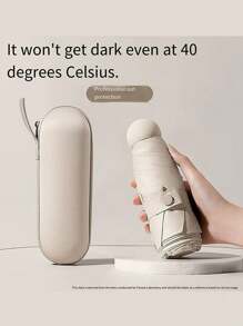 1pc Mini Pocket Capsule Umbrella, Fresh Black UV Protection Sunshade Umbrella, Foldable Rainy & Sunny Use