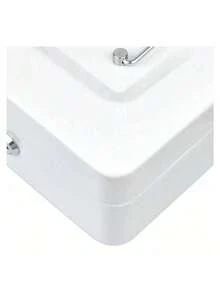 MOLOLAN Caja Registradora, Caja para Dinero de Negocio con Llaves(20x 16 x 9 Cm/7.9*6.3*3.5in), Caja fuerte de dinero de gran tamaño con bandeja, 2 llaves, cajón y cerradura, caja de segurida para oficina y negocios, caja de ahorro, material de metal,, Caja Registradora, Caja de Efectivo Portable para Guardar, caja con cerradura,Caja Registradora, Caja para Dinero de Negocio con Llaves,Caja Registradora de Segurida con,Caja Fuerte para Dinero Metálica con Cerradura y  Llaves ,Caja Dinero Fuerte Segurida,cash Box Metálica Mate Mediana,cajón y cerradura, caja de segurida para oficina y negocios, caja de ahorro, material de metal, caja con cerradura, regalo de regreso a la escuela,  Caja de Efectivo Portable para Guardar Joyas, Relojes, Billetes, Monedas - Blanco - Ver 6