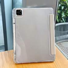 Funda plegable de 3 paneles para tableta, hecha de material acrílico de alta transparencia con ranura para bolígrafo, compatible con Xiaoxin Tab11 (2024) / Compatible con Red SE 11 pulgadas / Compatible con Red Pad Pro / iPad Air 5 / iPad generación 10 / iPad generación 11 Funda protectora / Funda protectora para tableta Xiaoxin Pad 11 2025 con soporte multifuncional - Triple transparencia - Ver 3