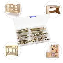 Kit de reemplazo de tornillos para cuna cSeao, 25 tornillos de cabeza hueca hexagonal M6 x 40 mm/50 mm/60 mm/70 mm/80 mm, tuercas cilíndricas, surtido para camas, cabeceros, sillas y muebles.