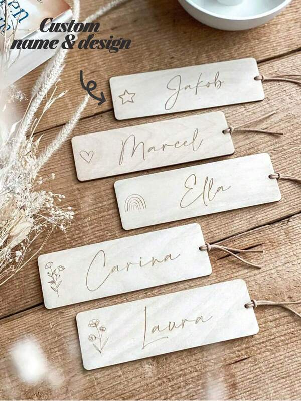 Marcador de Livro de Madeira Personalizado (1/5/10 unidades) - Ideia de Presente com Qualquer Nome - Incentivo para Estudantes - Presente para Formandos/Presente para Alunos - Marcador de Livro - Lembrancinha de Festa - Lembrancinha de Casamento - Lembrancinha em Grande Quantidade - Lembrancinha de Chá de Panela - Ideal para a Volta às Aulas - Multifuncional - Ornamental - Reutilizável - Moderno - Colorido - Fofo - Vintage - Desenho Animado - Kawaii - Personalizado - Único - Sob Medida - Funcionários - Clientes - Estudantes - Para Negócios/Trabalho/Escritório - Para Escola - Materiais Escolares e de Escritório - Decoração de Natal - Decoração de Escritório