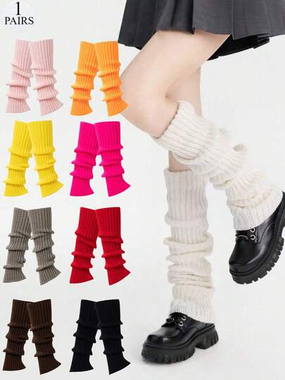 1 par benvärmare för kvinnor, söta stickade benvärmare för dans, Y2k, mysiga