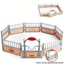 2 peças/1 peça Conjunto de Modelo de Cenário de Fazenda DIY - Cerca de Estilo Campestre com Ovelha, Vaca e Curral de Cavalo, Modelo de Brinquedo de Animal Simulado, Conjunto de Cena de Cavalo Maxima Stallion, Jóquei e Sela - Perfeito para Presentes de Natal, Halloween, Páscoa, Ação de Graças e Aniversário