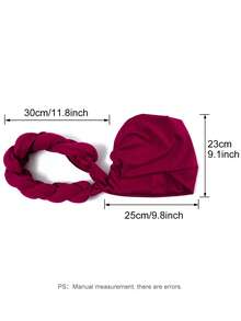 1pc  Plain  Rose    Casual    Polyester    Plain    Turban Hat  Daily - 黑色 - 查看 2