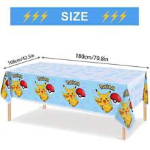 pokemon 1 Pezzo Tovaglia Pokemon, Decorazioni per Feste di Compleanno, Decorazioni per Feste a Tema Pikachu, Tovaglia Monouso, Tovaglia Giocattoli, Regali, Forniture per Feste (180 cm * 108 cm)