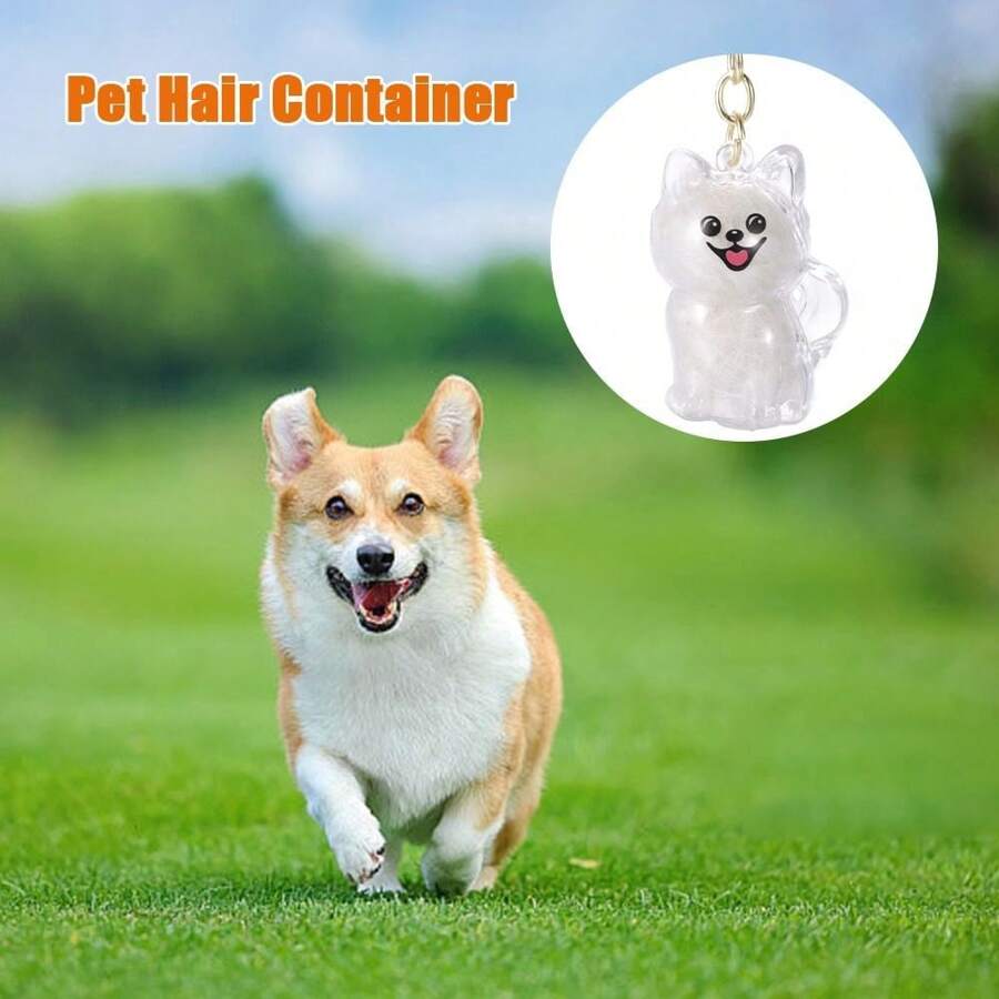 Colgante de almacenamiento de pelo de perro, recuerdos portátiles, llavero creativo con forma de perro, contenedor transparente para almacenamiento de pelo, cápsula de almacenamiento de pelo, diseño hecho a mano, accesorios DIY