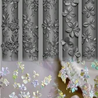 3D立体全花园春季花卉造型模具，DIY美甲装饰模具，高透明度美甲硅胶模具