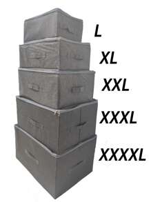1 pezzo Scatola di storage pieghevole per casa con coperchio, contenitore di archiviazione file multi-funzionale con zip doppia, scatola di storage per vestiti in tessuto Oxford stile cassetto, per jeans, maglioni, decorazione autunnale, decorazione festiva, decorazione per la stanza, decorazione da camera da letto, decorazione per armadio