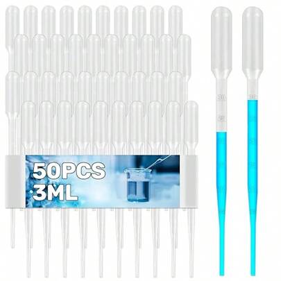 Disposable Pipettes Dropper 50pcs - 3ml Plastic Pipettes Droppers Pippettes Pippets Water Dropper Mini Transfer Pipettes Droppers For Essential Oils Pipets Small Measuring Liquid Dropper