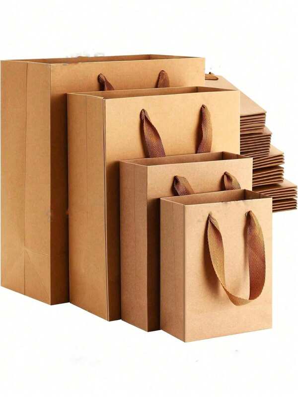 Bolsas de regalo de papel kraft con asas, bolsas de golosinas con asas, bolsas de envoltura de regalo, bolsas de postre, bolsas de compras, bolsas de mercancía para negocios, boutiques, recuerdos de fiesta