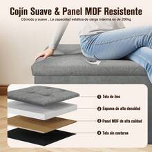 Storage Bench, Multifunctional Large Storage Footstool 76 * 38 * 38 Cm, Storage Box, Footstool, Shoe Rack, Supports Up To 200 Kg - Grey - View 6