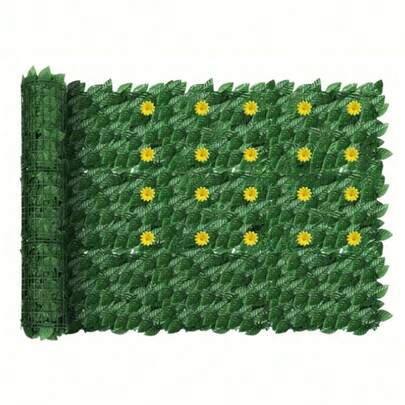 Artificial Ivy Privacy Screen With Faux Flower, Artificial Plants Privacy Fence Hedge Fence For Balcony, Patio, Garden, Terrace, Wall Decor, Home Decoration, Outdoor Decor, Indoor Decor