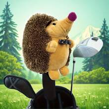 1pc Personalized Hedgehog Golf Club Head Cover, Knitted Scratch-Resistant Protective Sleeve For Driver/Wood, Unisex - Brown - View 2