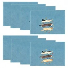 1/4/6/8/12 Stück bedruckte waschbare Tischsets aus Leinen, Oberflächenschutzmatten, Tischsets für Innen und Außen, geeignet für Feierlichkeiten, Küchen- und Esszimmerdekoration