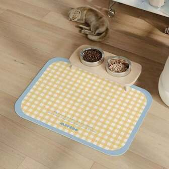 1pc Waterproof & Splash-Proof Pet Feeding Mat - Easy To Clean, Scratch-Resistant Diatomite Composite
