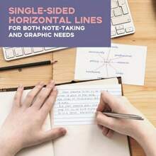 50张3英寸×5英寸索引卡，可选配亚克力支架，带横格，可作备忘录卡、闪卡、学习卡、记事卡使用，适用于办公、学习和记录，也是返校用品、学校必备品和开学第一天的理想选择。