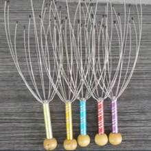 1pc Octopus Inspired Metal Head Massager - Deep Tissue Stimulation With Ergonomic Hairline Comb, Flexible Contact Points, Portable Manual Head Massager, Scalp Massager, Novelty Item, Scratching Claw, Octopus Head Massager, Scalp Scratcher, Massage Claw, Holiday Gift