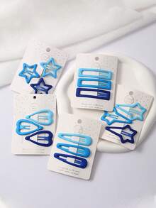 15 قطعة مشابك شعر وردية، مشابك بشكل قلب وكوكب، مشابك شعر جانبية بتدرج لون مطفي للنساء، مناسبة للاستخدام اليومي (يمكن شراؤها بشكل منفصل، 3 قطع/مجموعة إذا تم شراؤها بشكل منفصل)، مشابك شعر، إكسسوارات كيوت