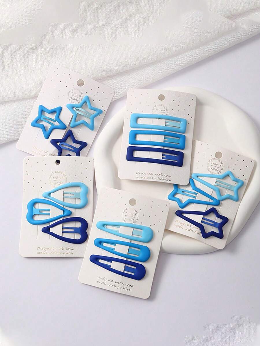 15 قطعة مشابك شعر وردية، مشابك بشكل قلب وكوكب، مشابك شعر جانبية بتدرج لون مطفي للنساء، مناسبة للاستخدام اليومي (يمكن شراؤها بشكل منفصل، 3 قطع/مجموعة إذا تم شراؤها بشكل منفصل)، مشابك شعر، إكسسوارات كيوت