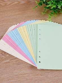 ورق مخطط قابل لإعادة التعبئة ب- 6 ثقوب بحجم A5/A6 ملون، 50 ورقة لكل مجموعة، 5 ألوان لصفحات الاستبدال لإدراج الدفتر وأجندة المخطط، متوافق مع إدراجات الدفتر/أجندة المخطط