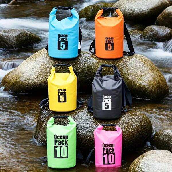 1 pezzo Borsa impermeabile, Borsa impermeabile in PVC da 2L/5L/10L/15L mimetica, Borsa impermeabile multifunzionale per sport all'aperto, nuoto, trekking fluviale, campeggio, borsa multifunzionale da esterno per lo stoccaggio