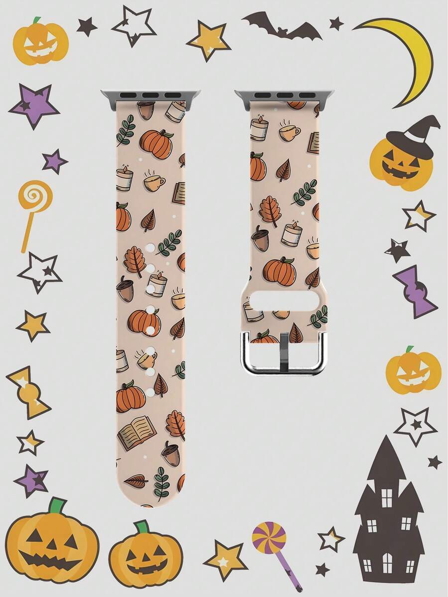 1pc Gingerbread Man Soft Elastic Breathable Comfortable Replacement Watch Band, Compatible With Samsung, Garmin, Honor Smartwatches, 38mm 40mm 41mm 45mm 44mm 42mm 46mm 49mm, Fashionable Casual Multi-Color Silicone Watch Strap Compatible With Apple Watch Ultra Series SE/11/10/9/8/7/6/5/4/3/2/1