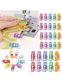 10/30/50 قطعة مشابك خياطة ملونة، مشابك رقائق، مشابك أكياس الطعام، مشابك بلاستيكية متعددة الأغراض للأعمال اليدوية والكروشيه والتريكو والملابس، مشابك ربط ملونة، مشابك ورق (ألوان عشوائية)